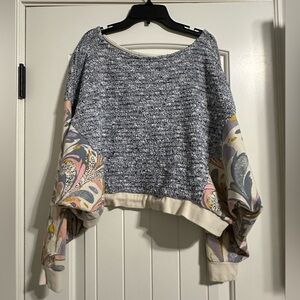 Saturday Sunday Anthropologie Women's Flora Printed Sweatshirt Dolman Size Small